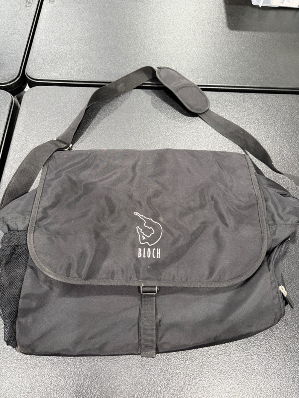 Bloch Black Nylon Messenger Dance Bag with Logo